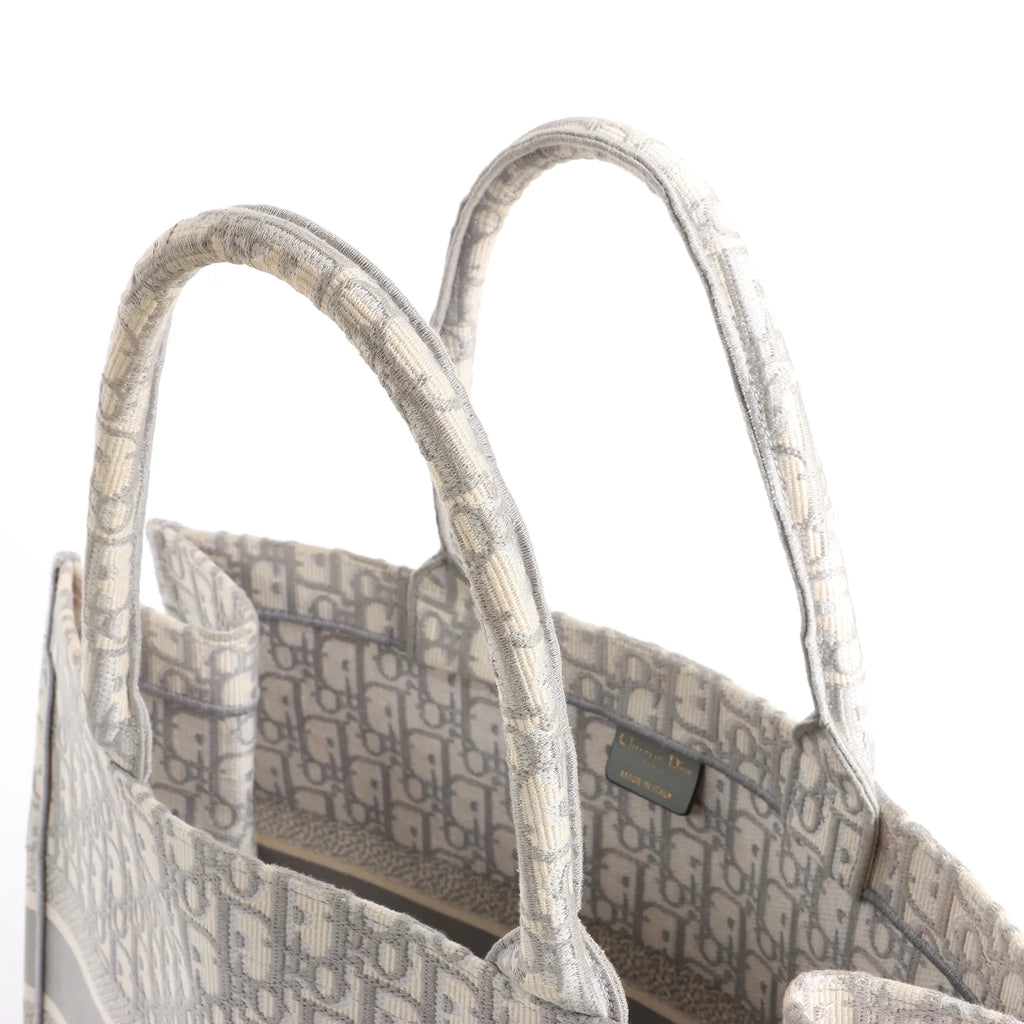 Dior Book Tote Large Oblique Canvas Handbag Handbag in Gray
