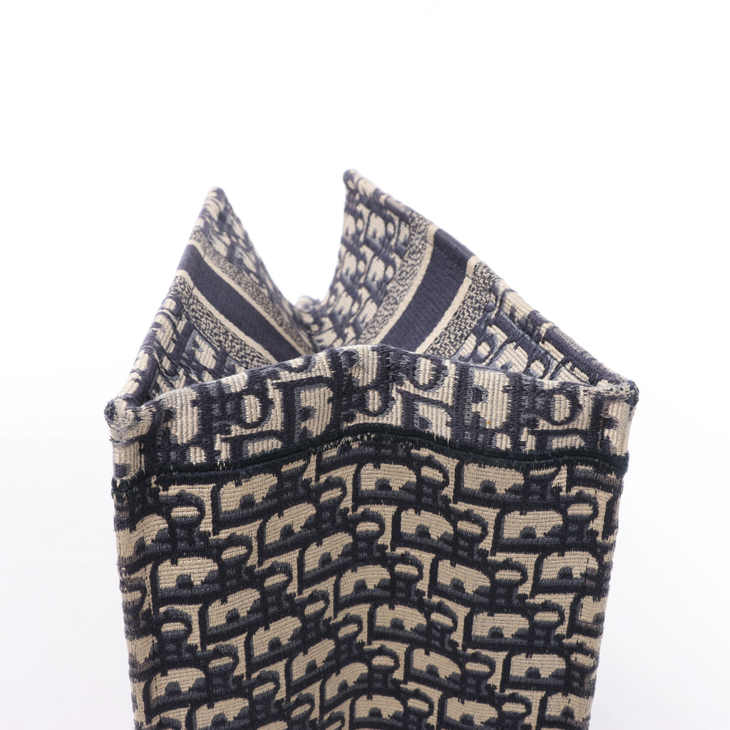 Christian Dior Book Tote Oblique Canvas Shoulder Bag in Navy Blue