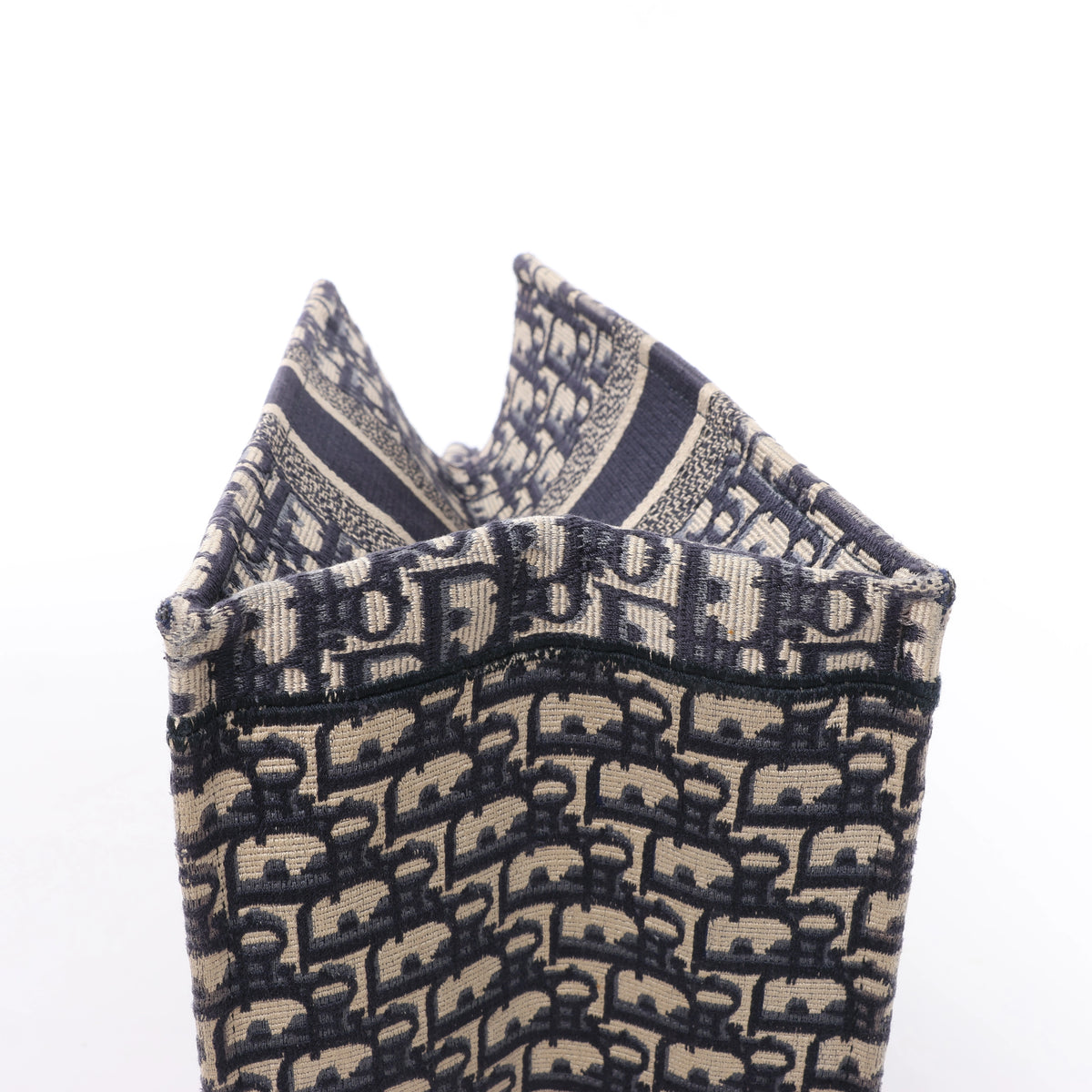 Christian Dior Book Tote Oblique Canvas Shoulder Bag in Navy Blue