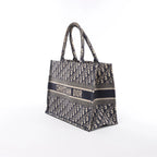 Christian Dior Book Tote Oblique Canvas Shoulder Bag in Navy Blue
