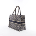 Christian Dior Book Tote Oblique Canvas Shoulder Bag in Navy Blue