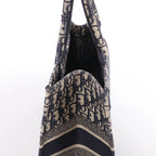 Christian Dior Book Tote Oblique Canvas Shoulder Bag in Navy Blue
