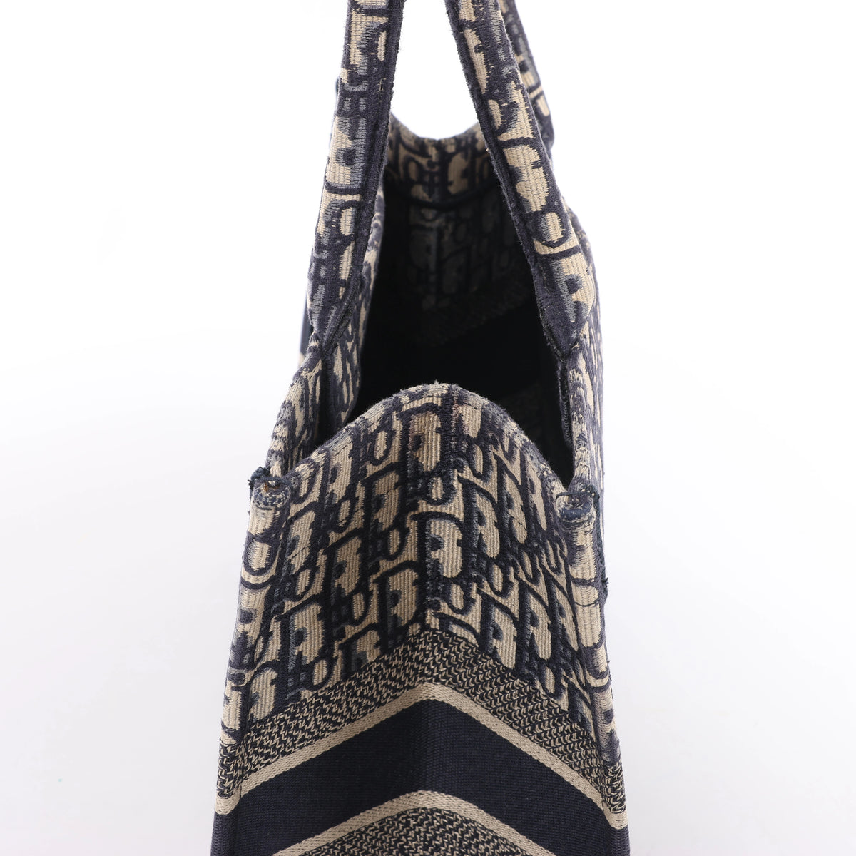Christian Dior Book Tote Oblique Canvas Shoulder Bag in Navy Blue