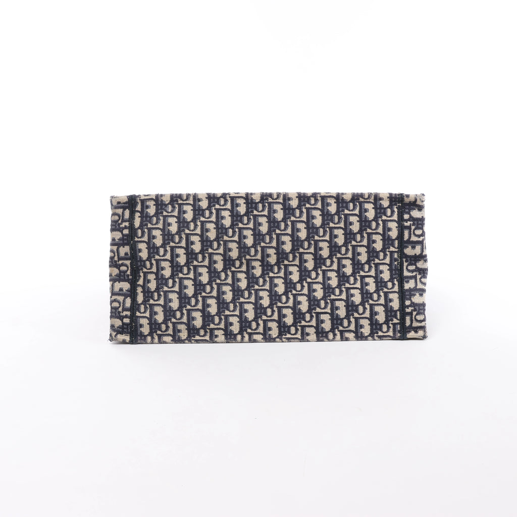Christian Dior Book Tote Oblique Canvas Shoulder Bag in Navy Blue