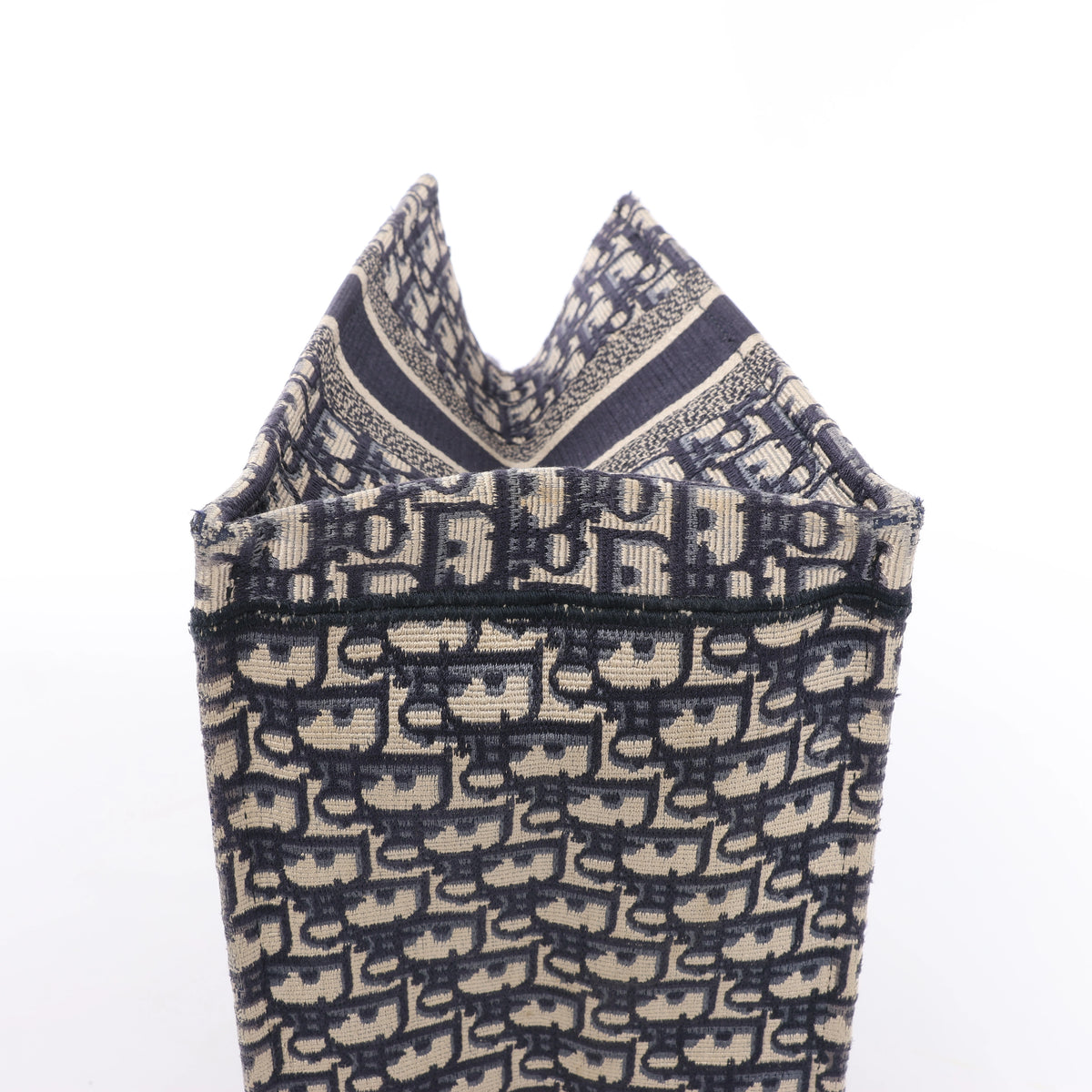 Christian Dior Book Tote Oblique Canvas Shoulder Bag in Navy Blue