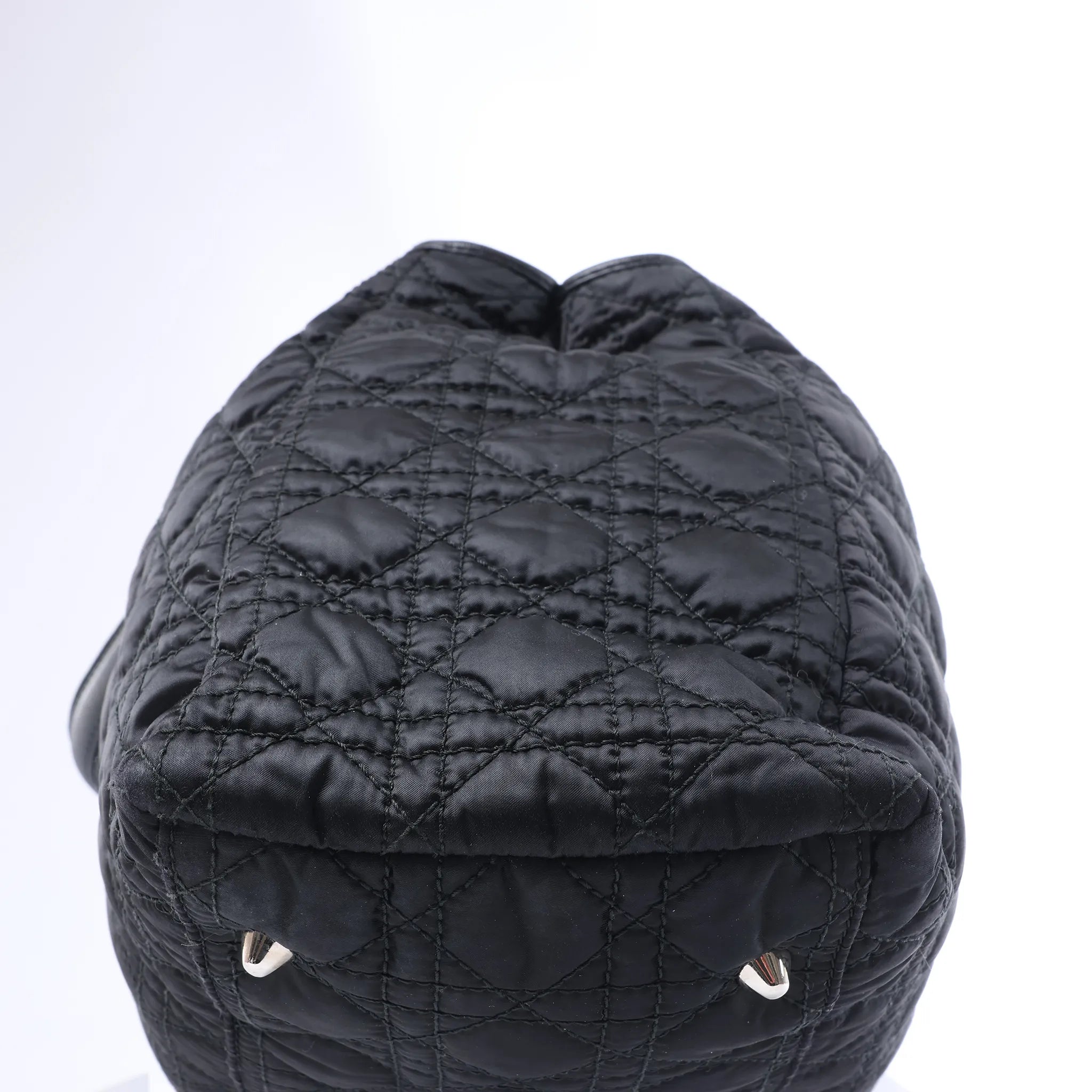 Dior Charming Lock Cannage Fabric Shoulder Bag in Black