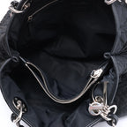 Dior Charming Lock Cannage Fabric Shoulder Bag in Black