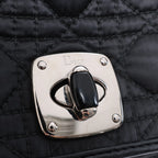 Dior Charming Lock Cannage Fabric Shoulder Bag in Black