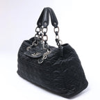 Dior Charming Lock Cannage Fabric Shoulder Bag in Black