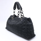 Dior Charming Lock Cannage Fabric Shoulder Bag in Black