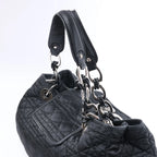 Dior Charming Lock Cannage Fabric Shoulder Bag in Black