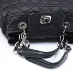 Dior Charming Lock Cannage Fabric Shoulder Bag in Black