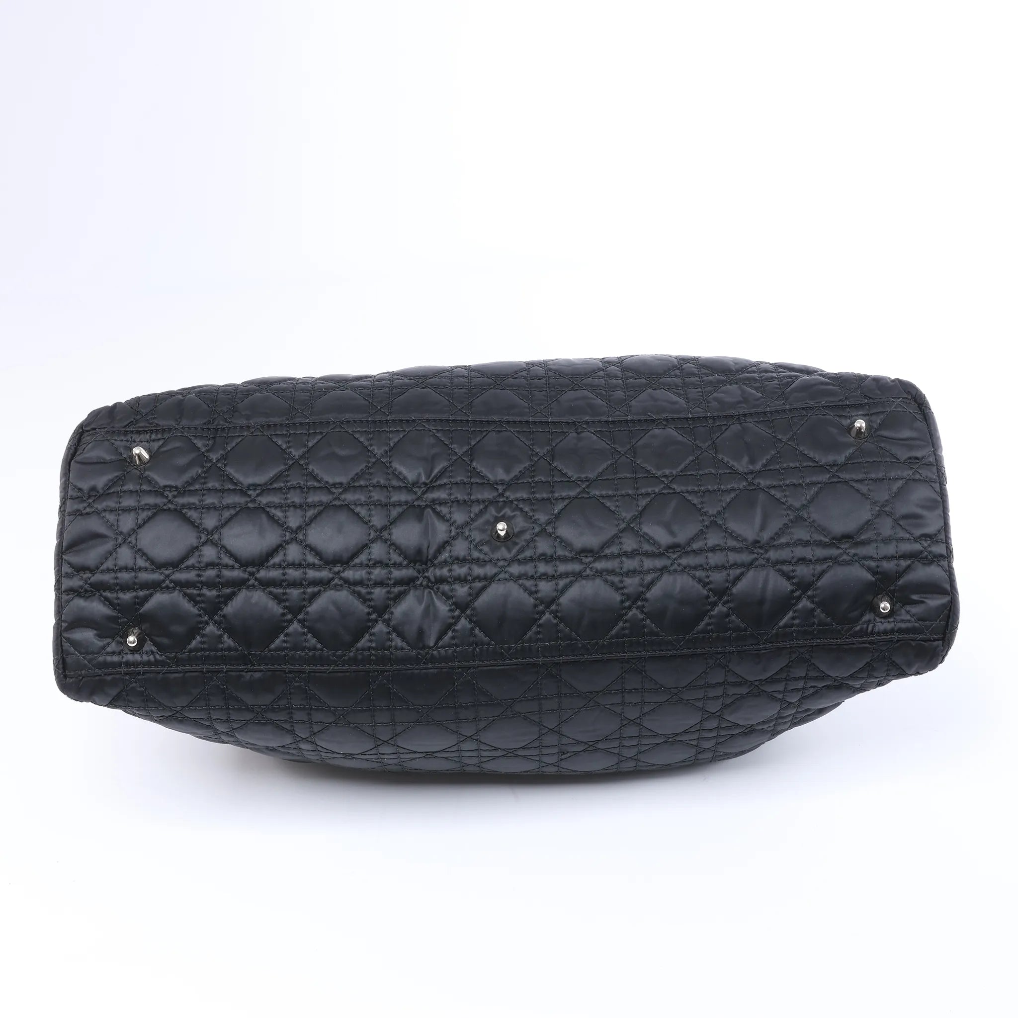 Dior Charming Lock Cannage Fabric Shoulder Bag in Black
