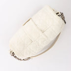 Christian Dior New Lock Cannage Leather Chain Shoulder Bag in White
