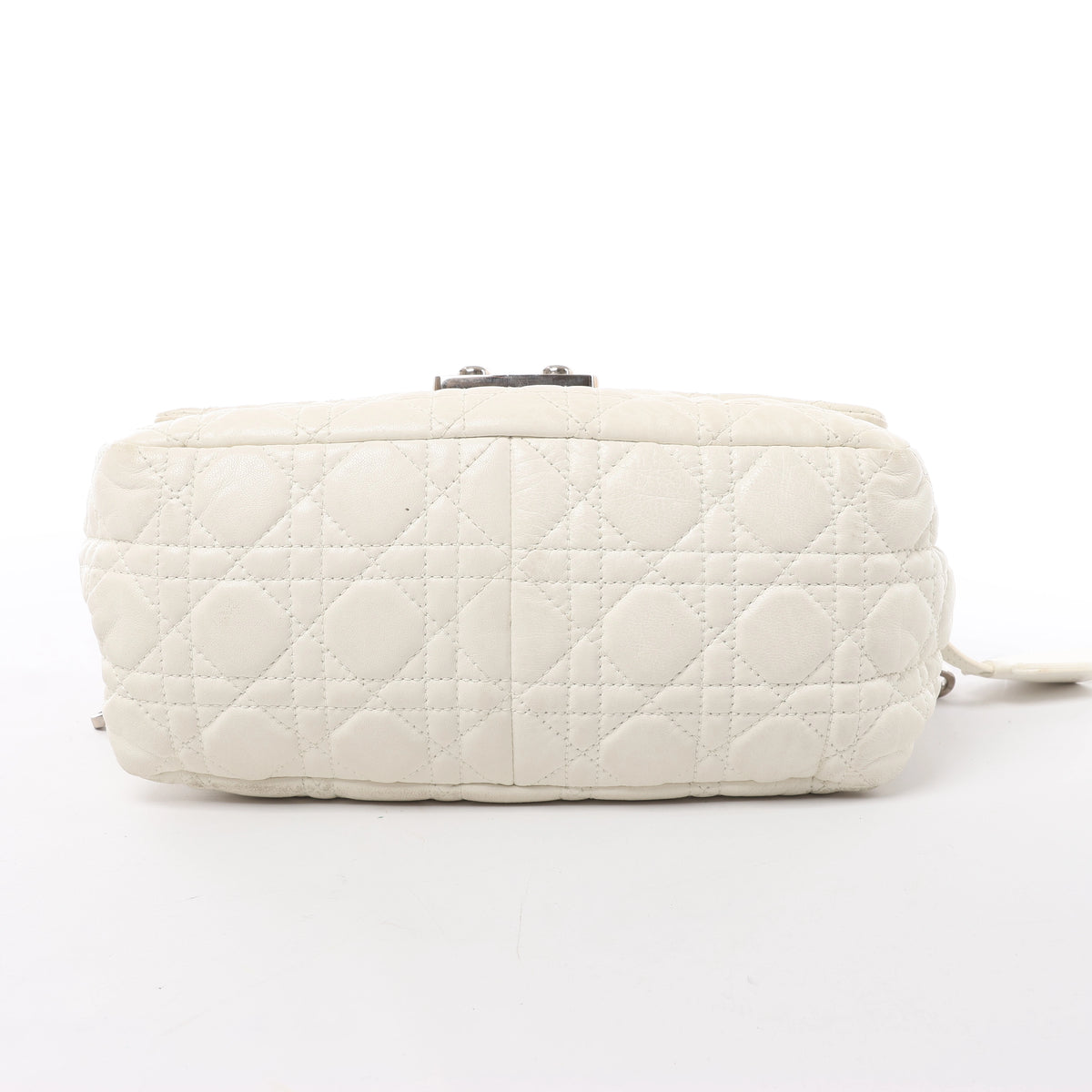 Christian Dior New Lock Cannage Leather Chain Shoulder Bag in White