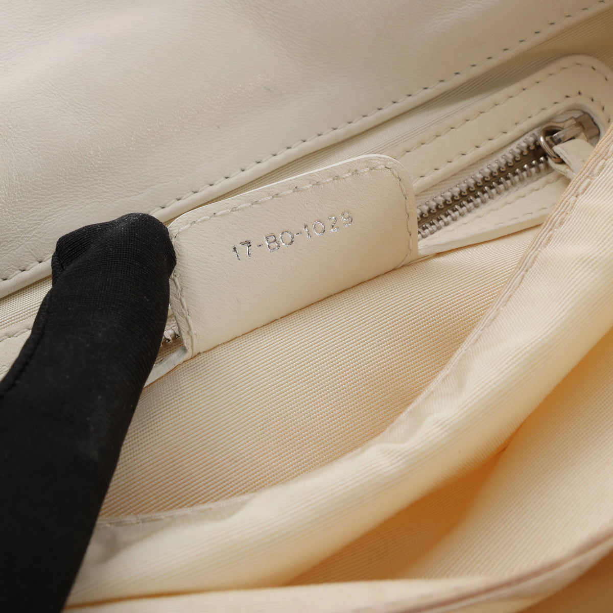 Christian Dior New Lock Cannage Leather Chain Shoulder Bag in White