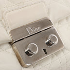Christian Dior New Lock Cannage Leather Chain Shoulder Bag in White
