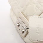 Christian Dior New Lock Cannage Leather Chain Shoulder Bag in White