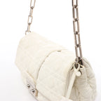 Christian Dior New Lock Cannage Leather Chain Shoulder Bag in White