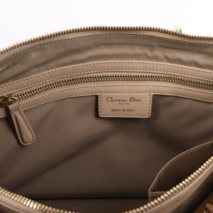 Christian Dior Granville Cannage Leather Handbag in Beige