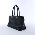 Christian Dior East West Lady Dior Cannage Leather Shoulder Bag in Black