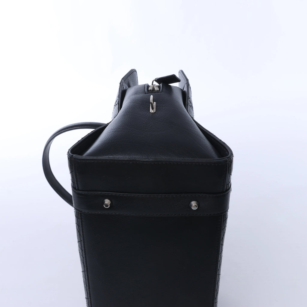 Christian Dior East West Lady Dior Cannage Leather Shoulder Bag in Black