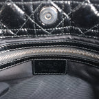 Dior Soft Lady Dior Patent Leather Cannage Large Shoulder Bag in Black