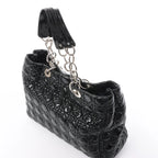 Dior Soft Lady Dior Patent Leather Cannage Large Shoulder Bag in Black