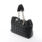 Dior Soft Lady Dior Patent Leather Cannage Large Shoulder Bag in Black