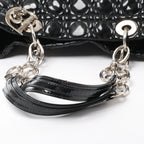 Dior Soft Lady Dior Patent Leather Cannage Large Shoulder Bag in Black