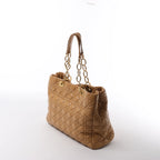 Dior Soft Lady Dior Patent Leather Cannage Large Shoulder Bag in Beige