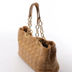 Dior Soft Lady Dior Patent Leather Cannage Large Shoulder Bag in Beige