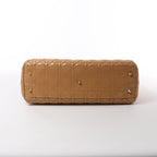Dior Soft Lady Dior Patent Leather Cannage Large Shoulder Bag in Beige