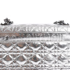 Dior Caro Leather Chain Shoulder Bag in Metallic Silver