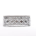 Dior Caro Leather Chain Shoulder Bag in Metallic Silver