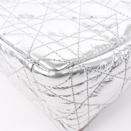 Christian Dior Caro Leather Chain Shoulder Bag in Metallic Silver