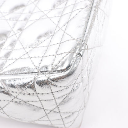 Christian Dior Caro Leather Chain Shoulder Bag in Metallic Silver