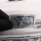 Dior Caro Leather Chain Shoulder Bag in Metallic Silver