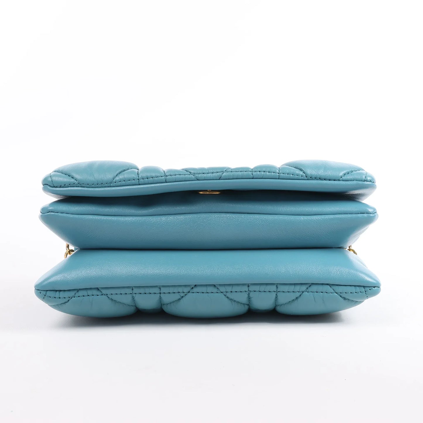 Dior Caro Macrocannage Leather Chain Shoulder Bag in Blue