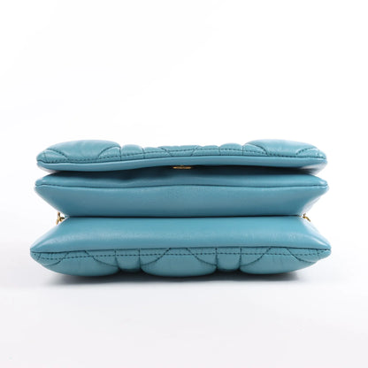 Dior Caro Macrocannage Leather Chain Shoulder Bag in Blue