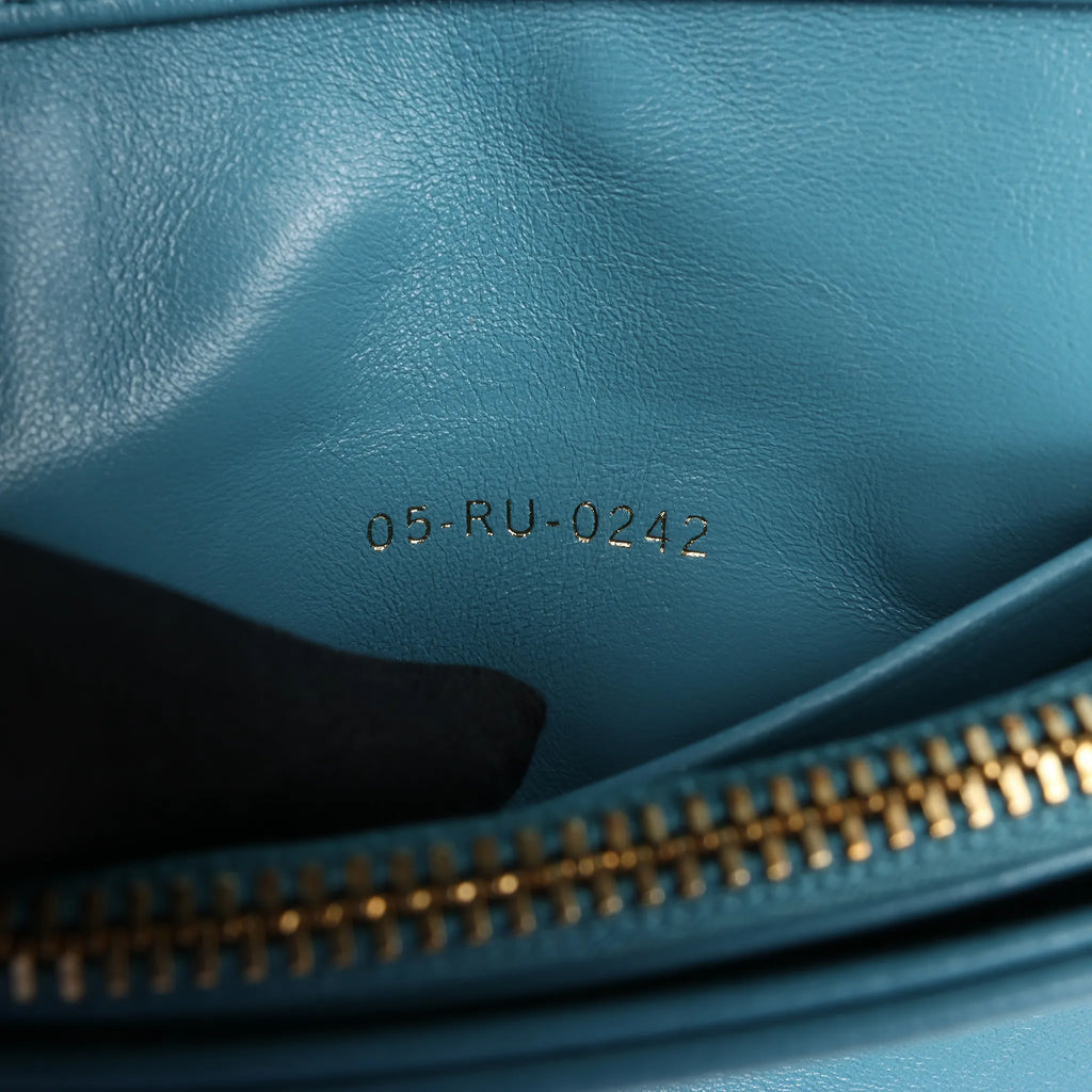 Dior Caro Macrocannage Leather Chain Shoulder Bag in Blue
