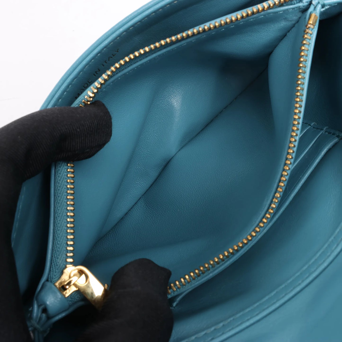 Dior Caro Macrocannage Leather Chain Shoulder Bag in Blue