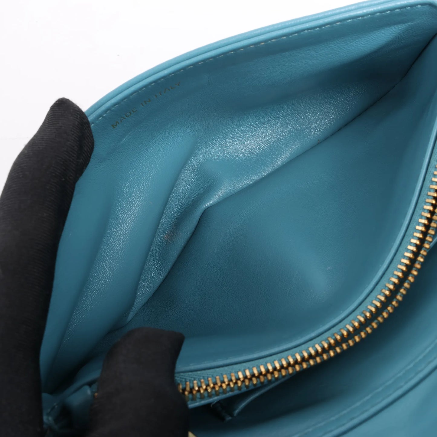 Dior Caro Macrocannage Leather Chain Shoulder Bag in Blue