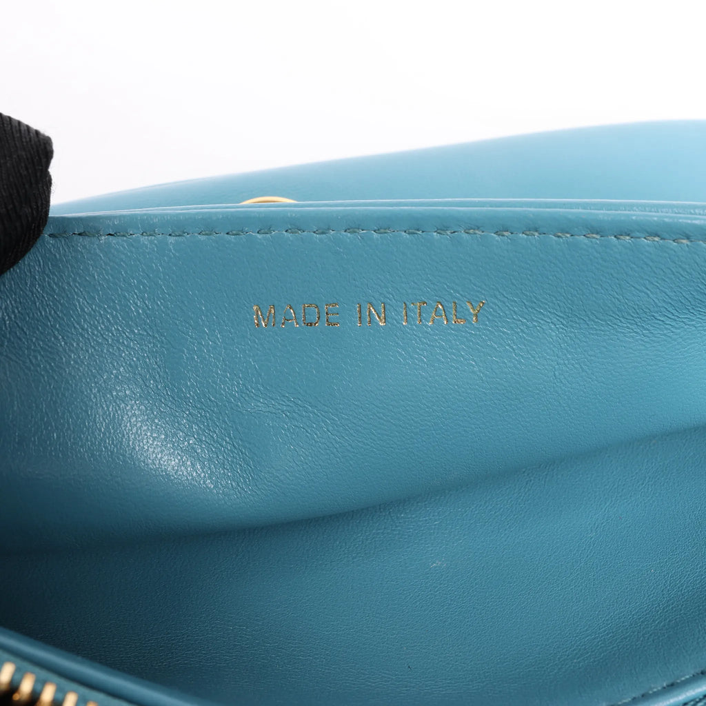 Dior Caro Macrocannage Leather Chain Shoulder Bag in Blue