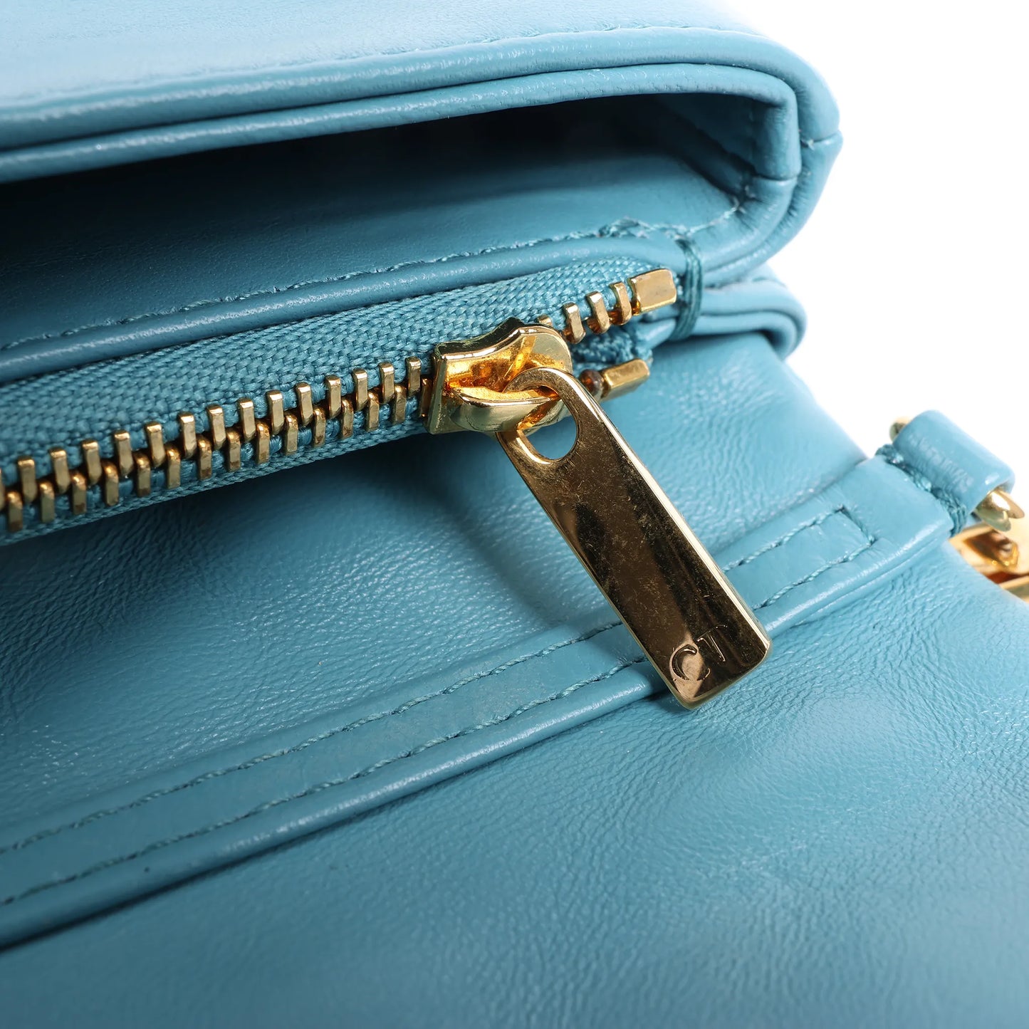 Dior Caro Macrocannage Leather Chain Shoulder Bag in Blue