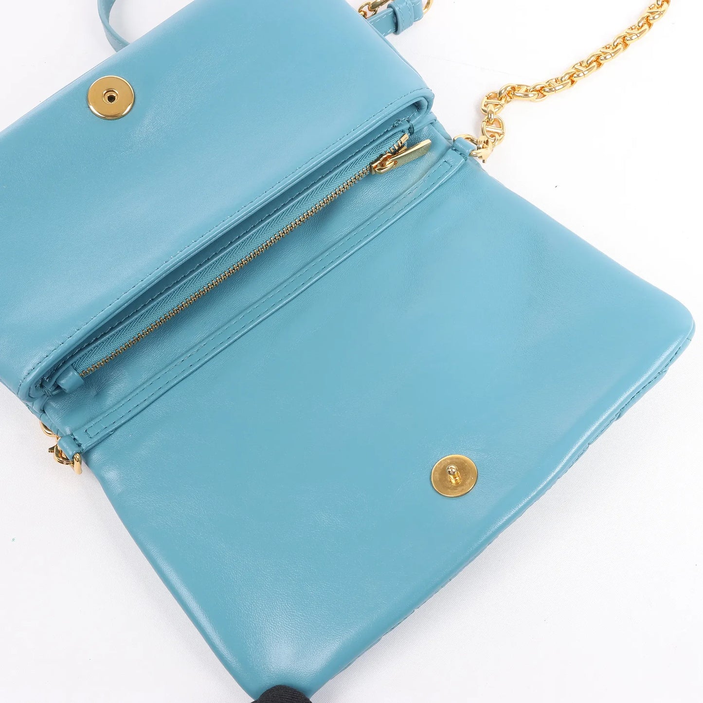 Dior Caro Macrocannage Leather Chain Shoulder Bag in Blue