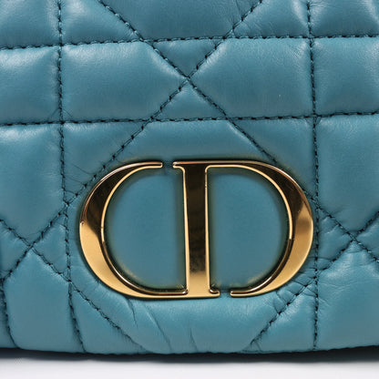 Dior Caro Macrocannage Leather Chain Shoulder Bag in Blue