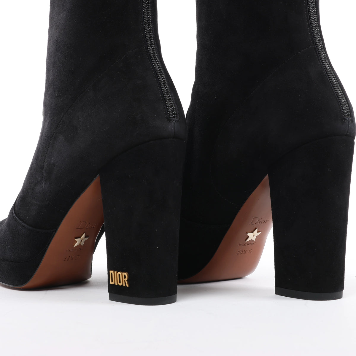 Botas largas de cuero Hermes New Jersey en negro, talla 38 UE