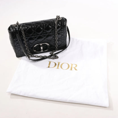 Dior Caro Leather Chain Crossbody Bag in Black
