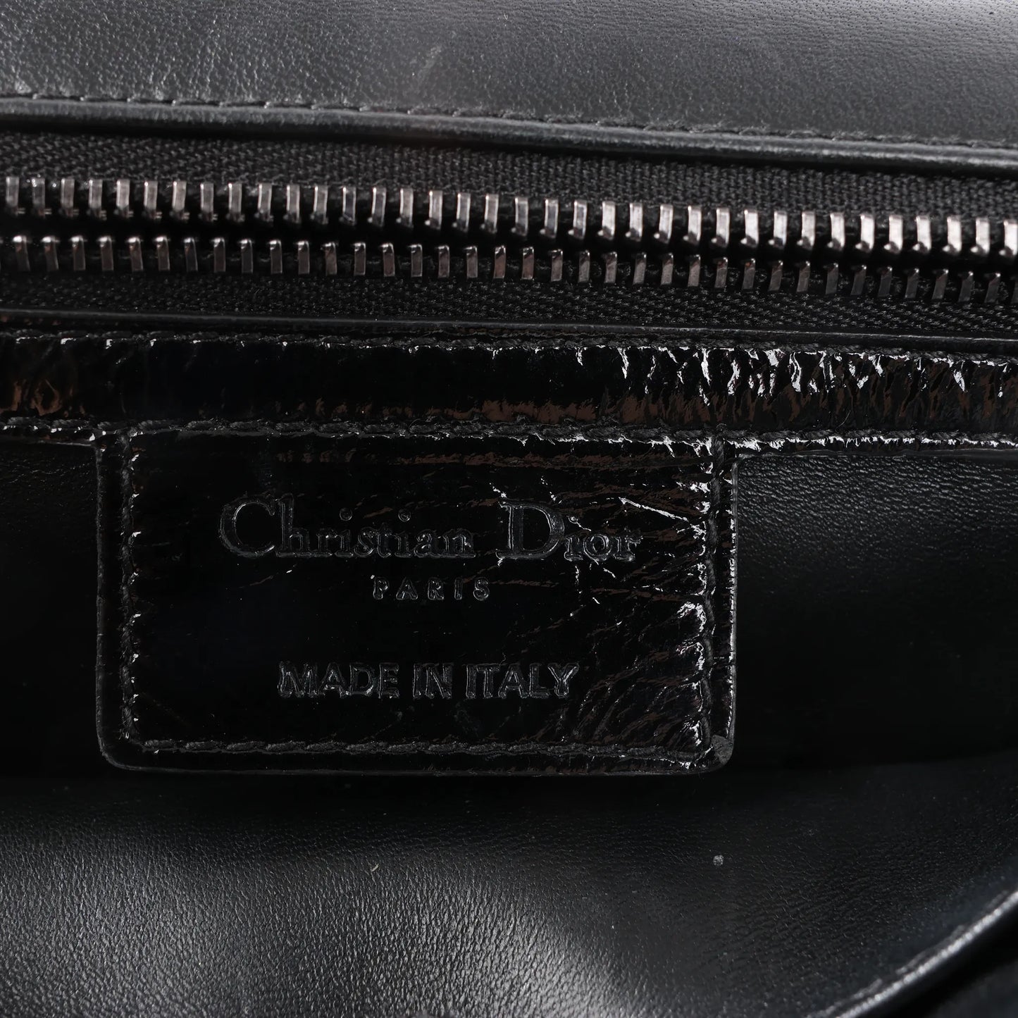 Dior Caro Leather Chain Crossbody Bag in Black